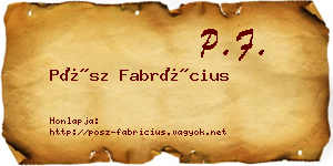 Pósz Fabrícius névjegykártya